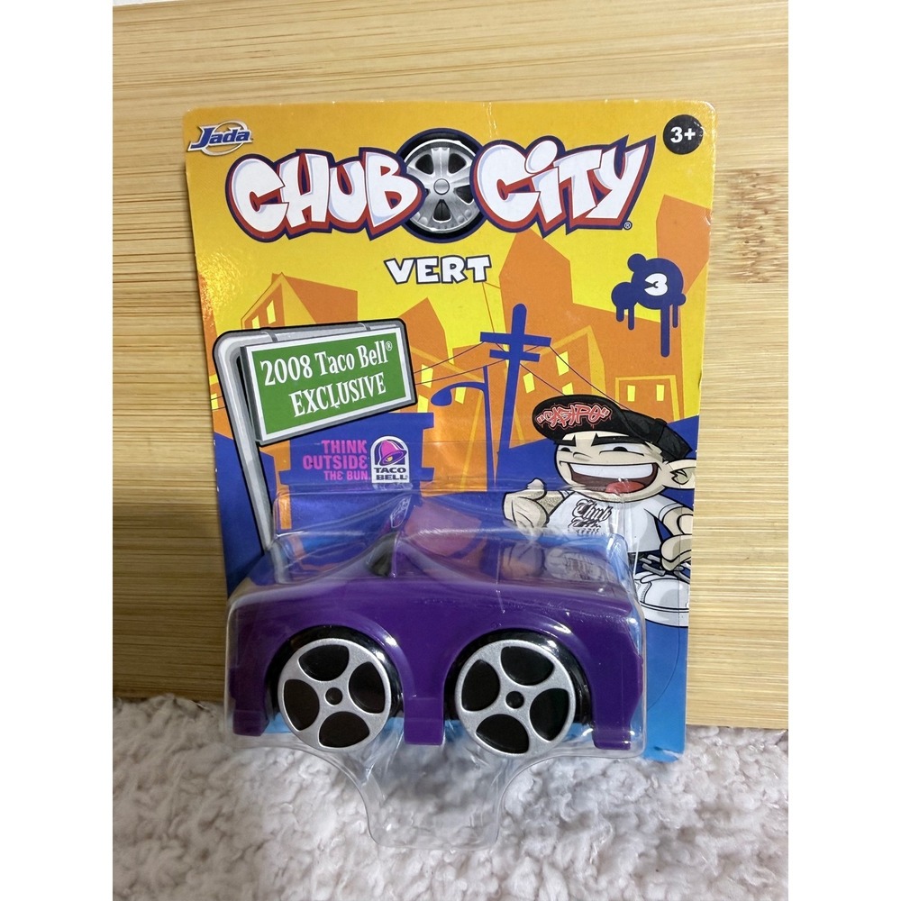 Jada Chub City Vert 2008 Taco Bell Exclusive Purple Toy Car New Sealed